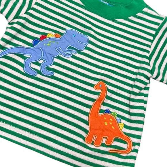 Claire & Charlie Green Striped Dinosaur Boys Shirt - Size 12m - Picture 4 of 4